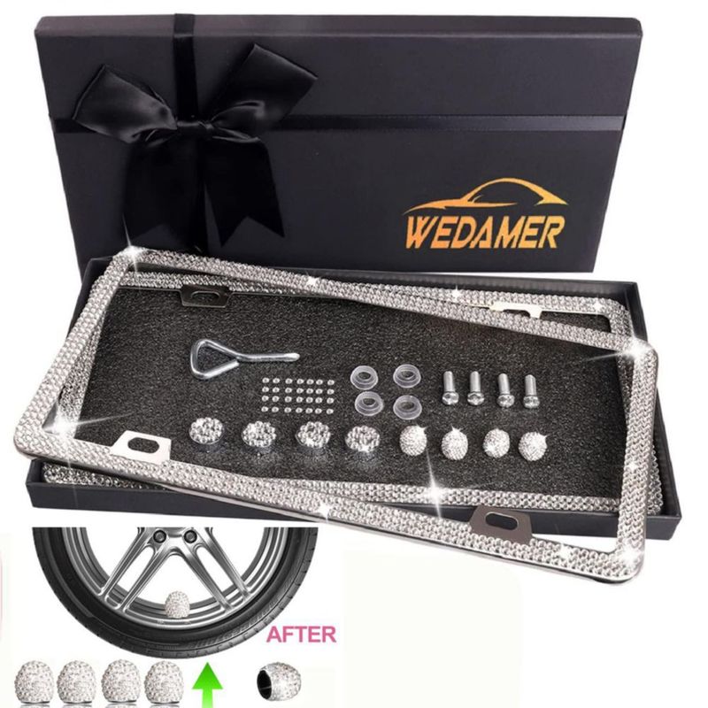 Marco para placa de matrícula WEDAMER 2 unidades con brillantes