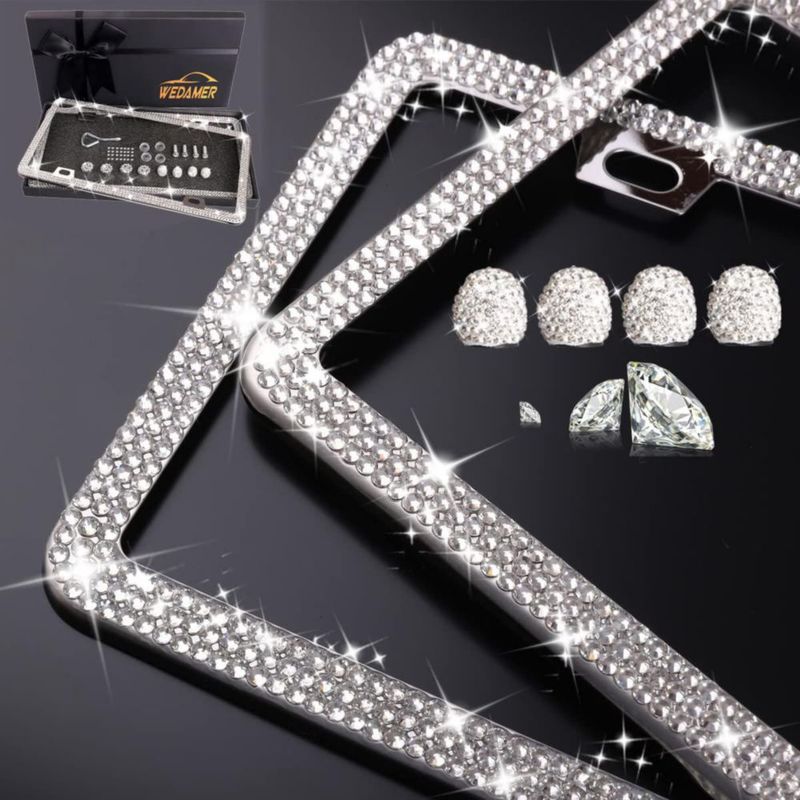 Marco para placa de matrícula WEDAMER 2 unidades con brillantes