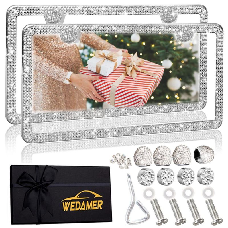 Marco para placa de matrícula WEDAMER 2 unidades con brillantes