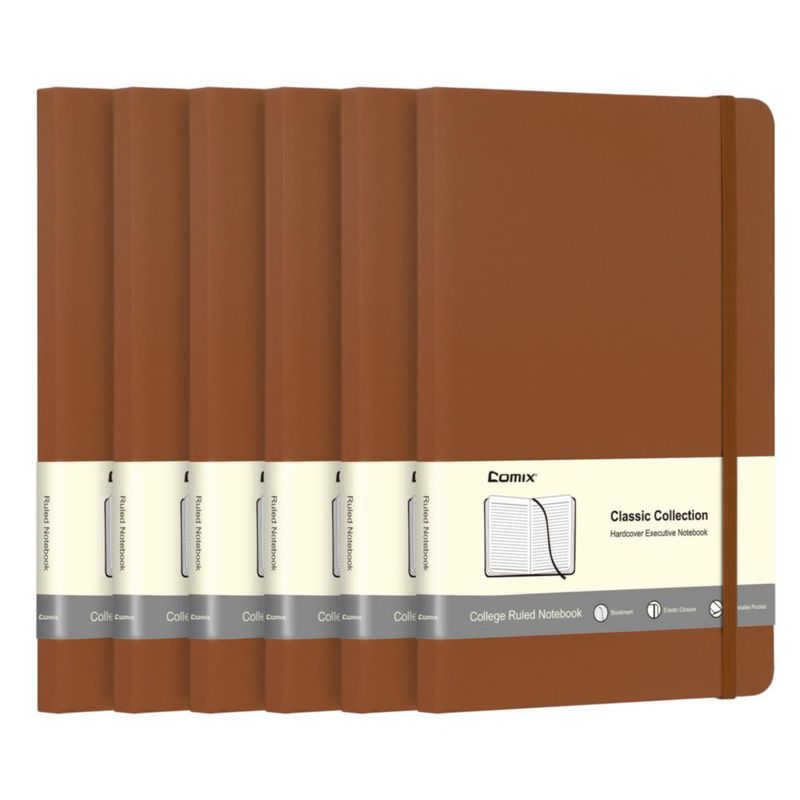 Cuaderno de notas Comix pack de 6 - 14 cm x 21 cm - Marrón