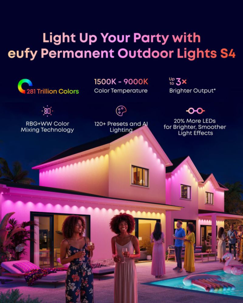 Luces exteriores eufy 45 m RGBWW LED de cadena