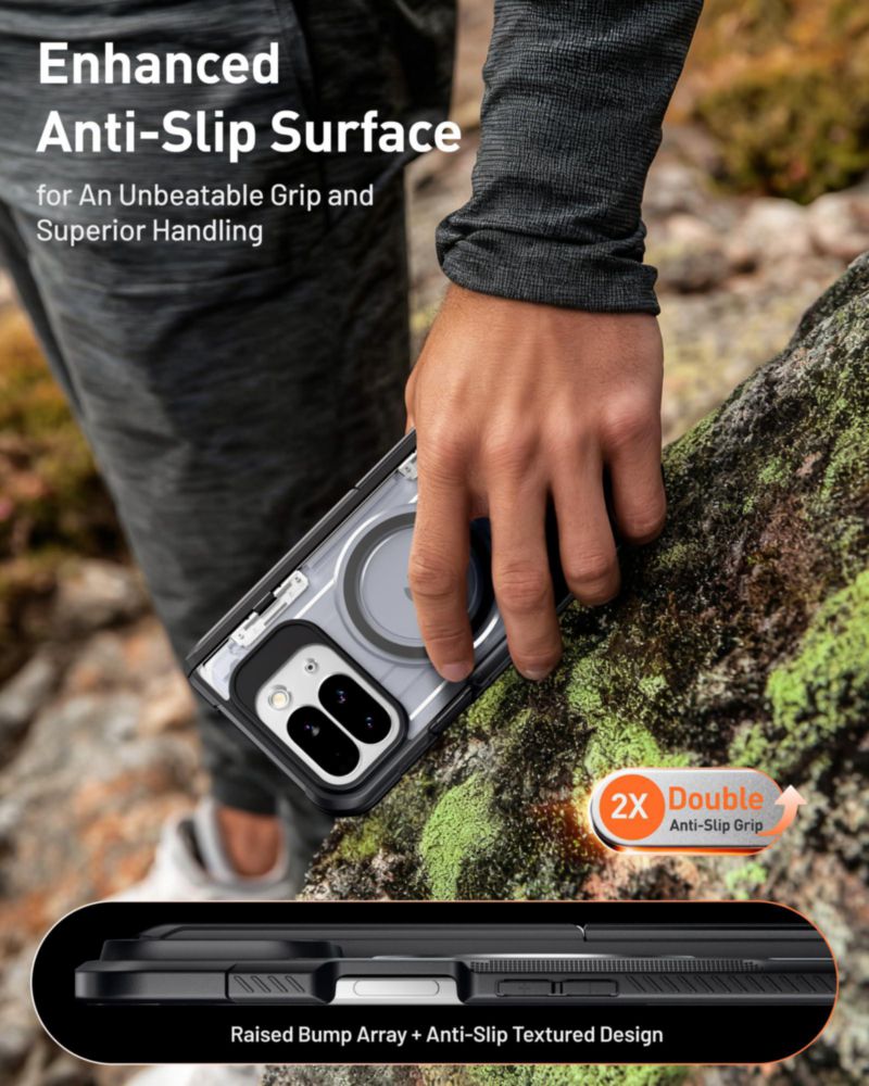 Funda resistente Poetic para Google Pixel 10 Pro Fold cubierta protectora completa MagSafe con soporte integrado y protector de pantalla de vidrio
