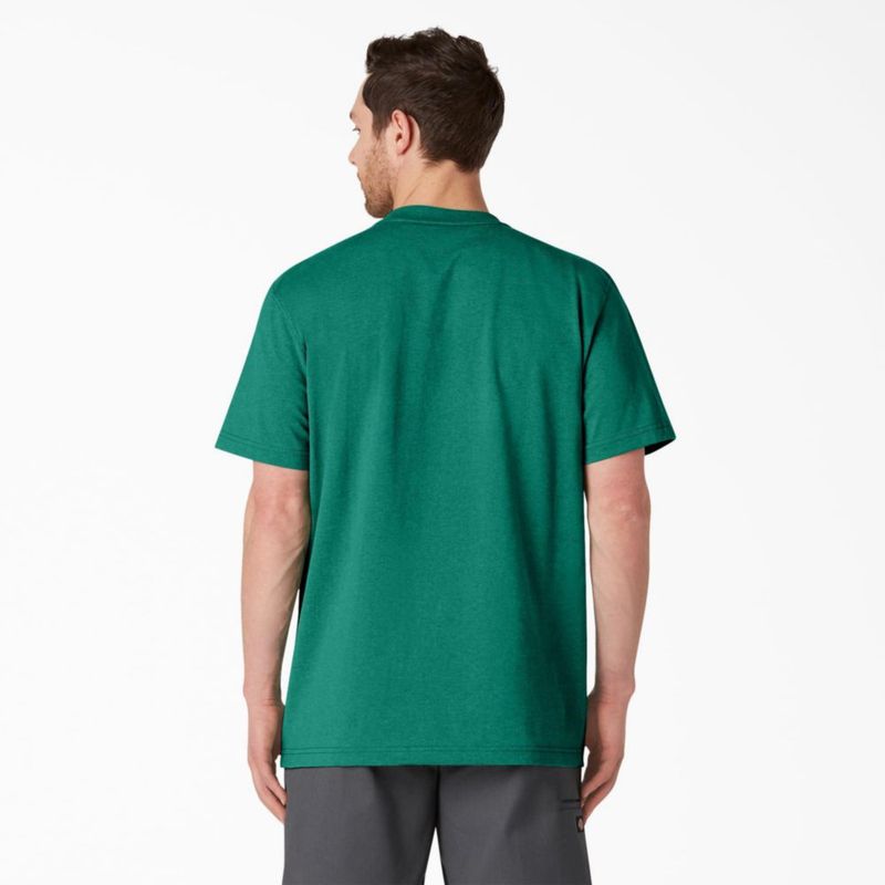 Camiseta Dickies 2X verde jaspeado de un solo tinte