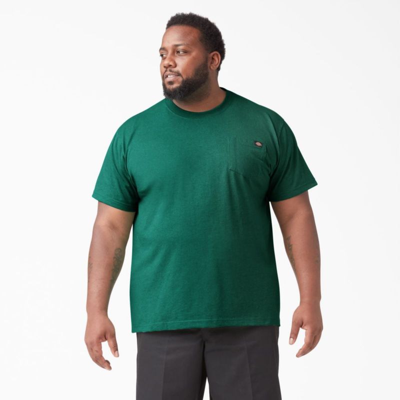 Camiseta Dickies 2X verde jaspeado de un solo tinte