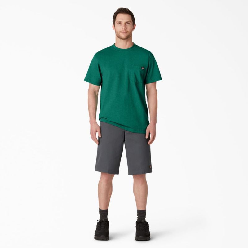 Camiseta Dickies 2X verde jaspeado de un solo tinte
