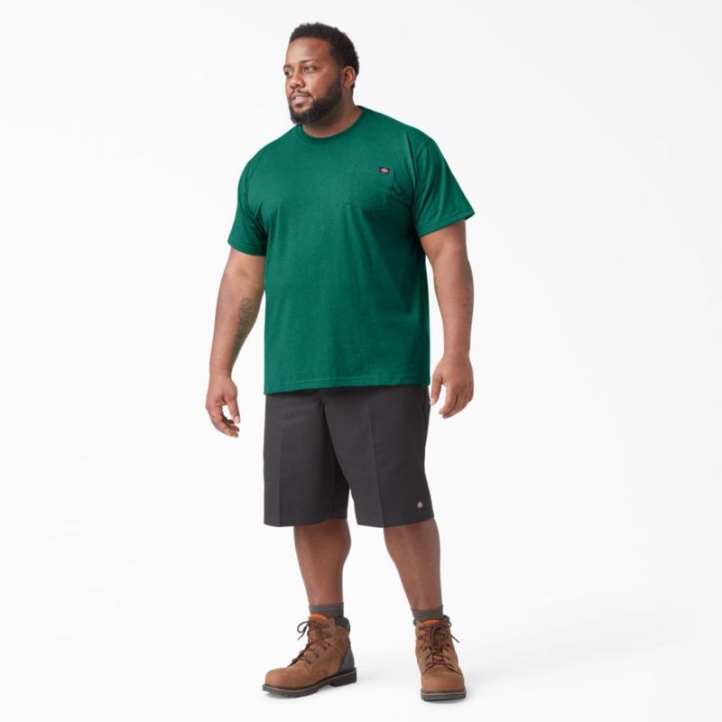 Camiseta Dickies 2X verde jaspeado de un solo tinte