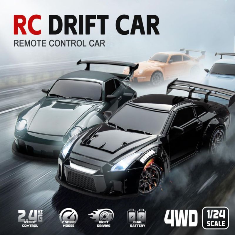 Coche RC de Drift Nowzeth 1/24 Control Remoto Negro