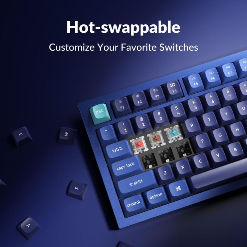 Teclado mecánico Keychron Q3 TKL con cable y perilla azul