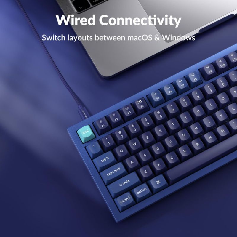 Teclado mecánico Keychron Q3 TKL con cable y perilla azul