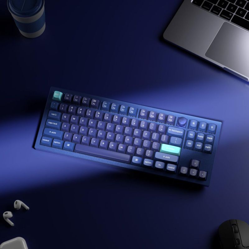 Teclado mecánico Keychron Q3 TKL con cable y perilla azul