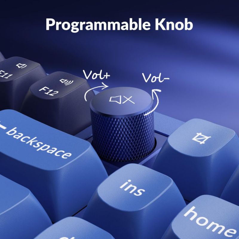 Teclado mecánico Keychron Q3 TKL con cable y perilla azul