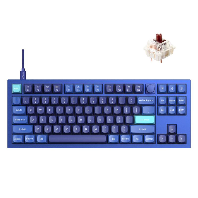Teclado mecánico Keychron Q3 TKL con cable y perilla azul