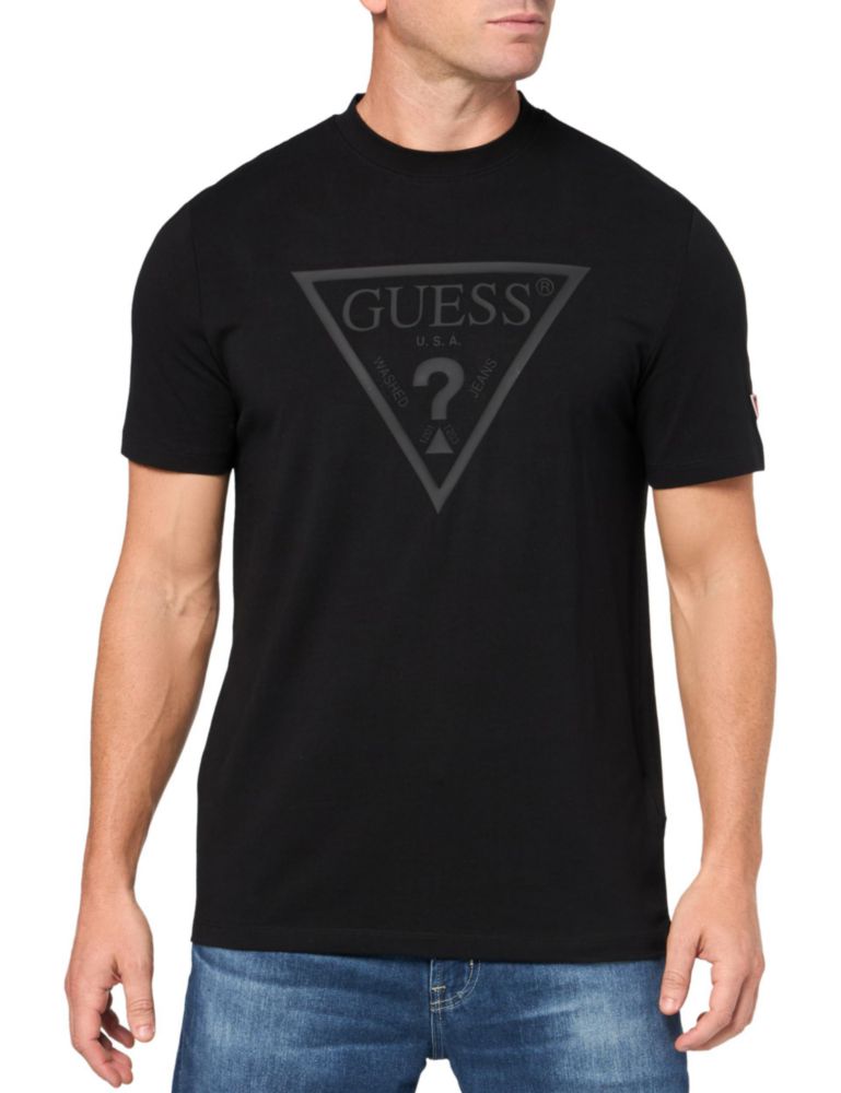 Camiseta GUESS Eco Logo de Manga Corta Negro Jet Talla M