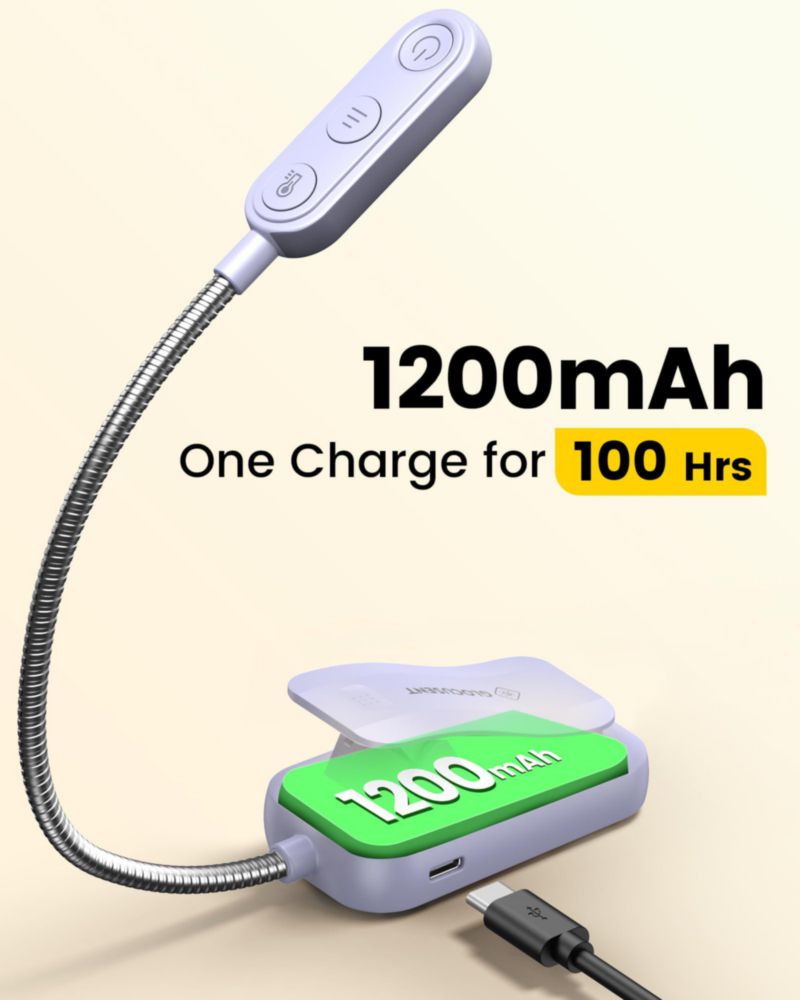 Luz de Lectura Glocusent 20 LED Recargable de 1200 mAh