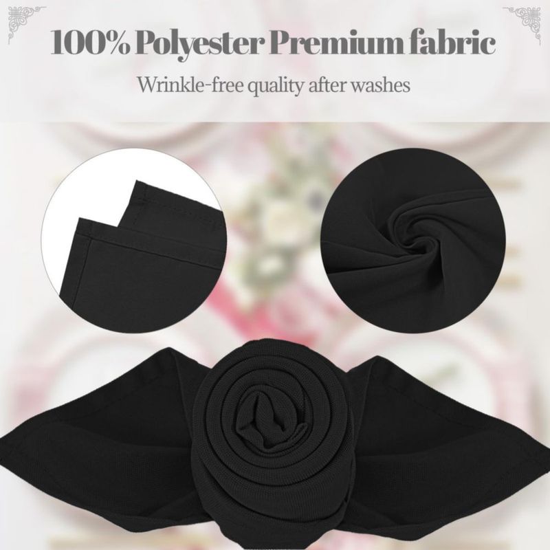 Servilletas de tela PLOYMONO negras 43 cm (8 unidades) – poliéster