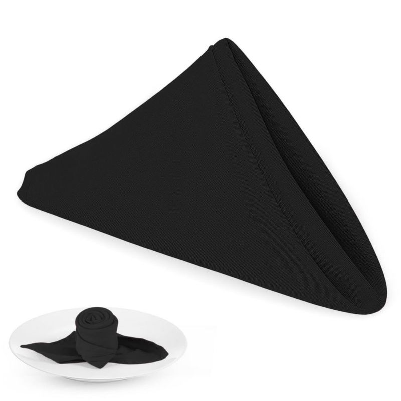 Servilletas de tela PLOYMONO negras 43 cm (8 unidades) – poliéster