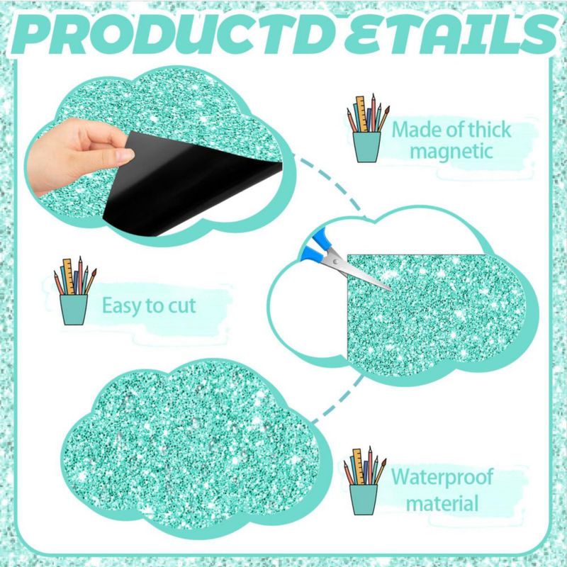 Papel tapiz magnético para taquillas Gosodeny 30 cm Brillo verde azulado - Juego de 6