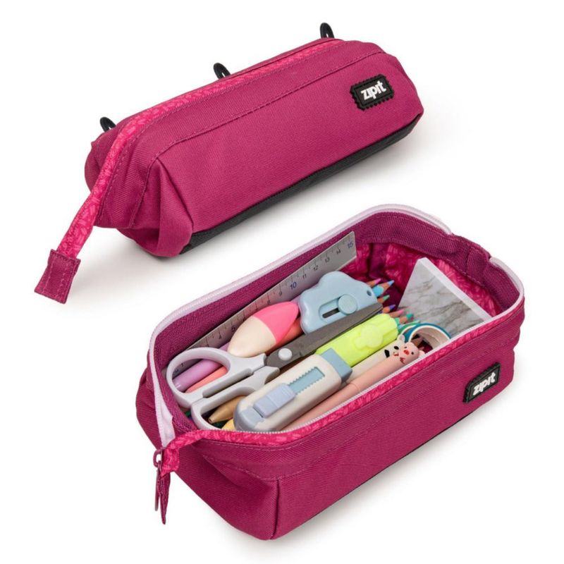 Estuche de lápices ZIPIT 19x11x7 cm Rosa con apertura ancha