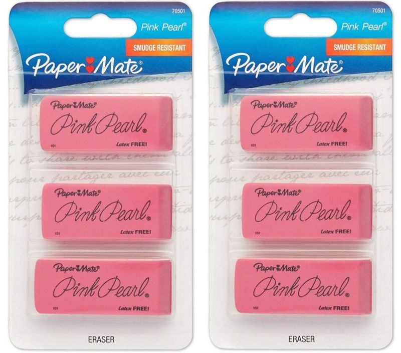 Goma de borrar Paper Mate Pink Pearl paquete de 3 (6 unidades)