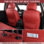 Fundas de Asiento TINRAIYANG Juego Completo Cuero Sintético Rojo Vino
