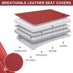 Fundas de Asiento TINRAIYANG Juego Completo Cuero Sintético Rojo Vino