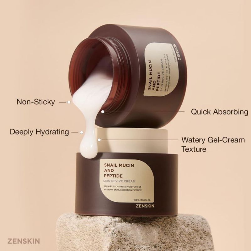 Crema Hidratante Zenskin 100 ml con Moco de Caracol y Péptido