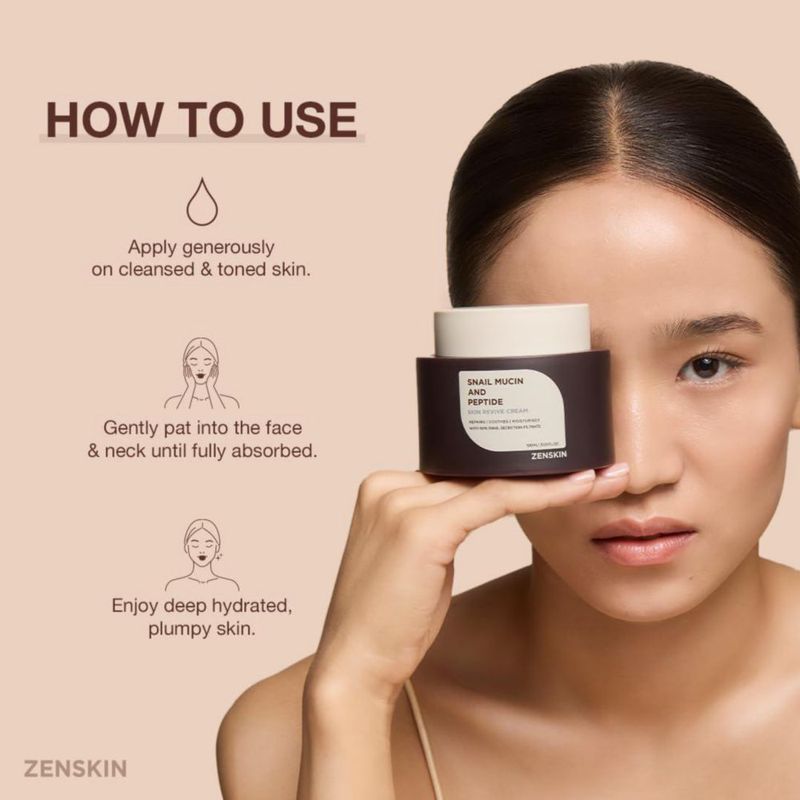 Crema Hidratante Zenskin 100 ml con Moco de Caracol y Péptido