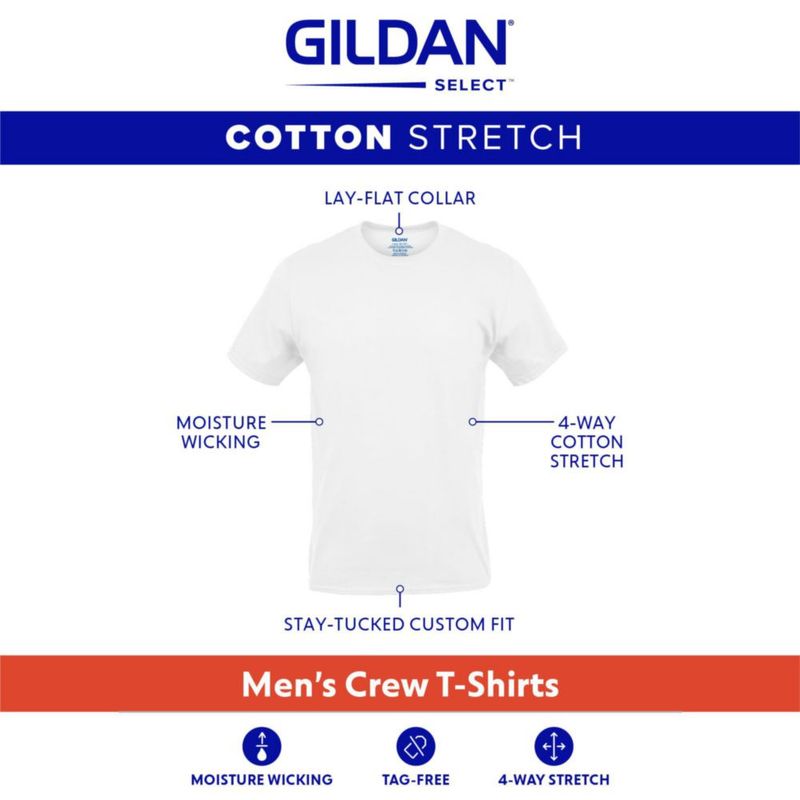 Camiseta Gildan de algodón elástico pack de 3 talla mediana