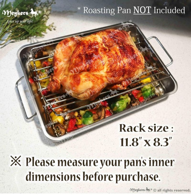 Inserto de rejilla para asar de 9x13 pulgadas para pavo y pollo ajustable