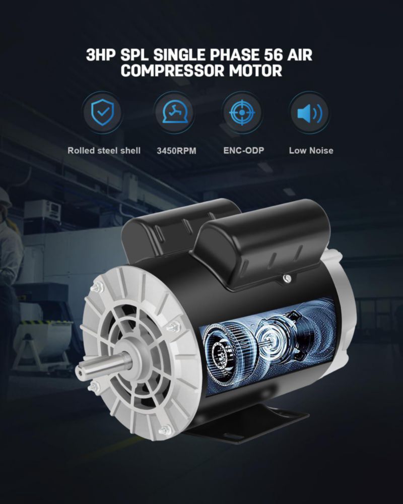 Motor eléctrico FAHKNS 3 HP 3450 RPM 115/230 V marco 56