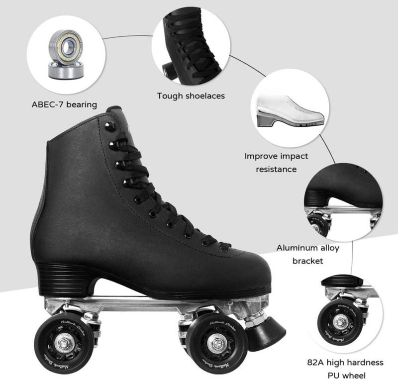 Patines MonSports talla 9 negro estilo derby