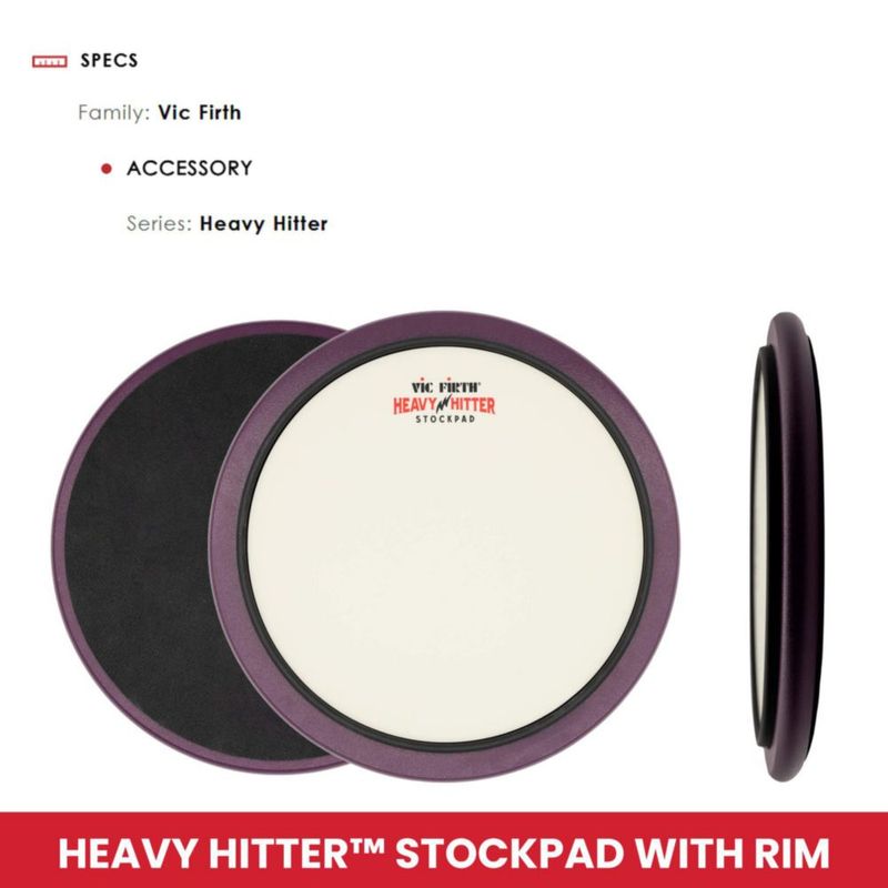 Almohadilla de práctica Vic Firth Heavy Hitter de 33 cm con borde