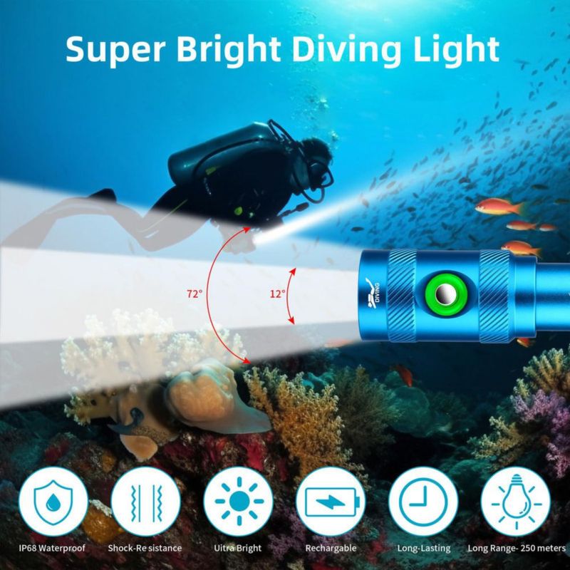 Lámpara de buceo WINDFIRE 5000 lúmenes a prueba de agua