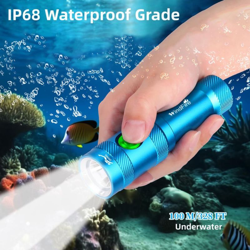 Lámpara de buceo WINDFIRE 5000 lúmenes a prueba de agua