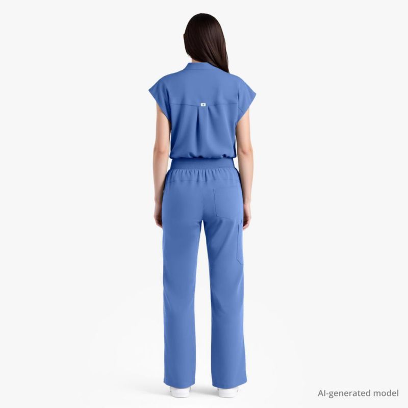 Conjunto de scrubs Dvoliaw para mujer con 9 bolsillos y cintura tipo yoga