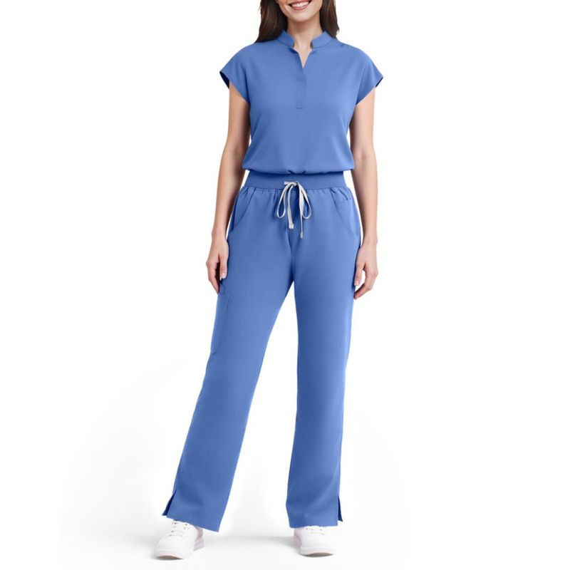 Conjunto de scrubs Dvoliaw para mujer con 9 bolsillos y cintura tipo yoga