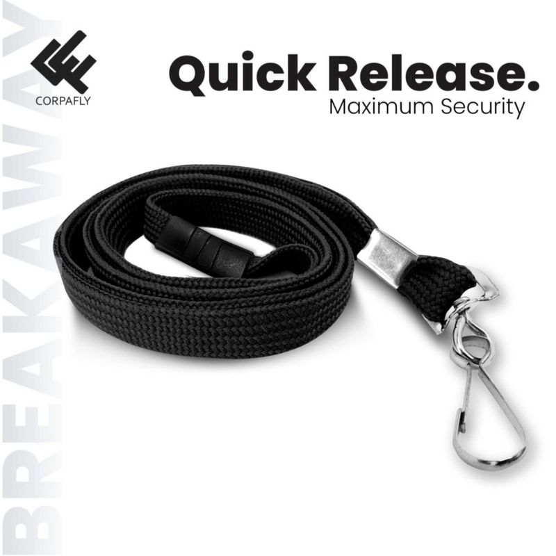 Cordón de seguridad Corpafly 100 unidades negro 45 cm con gancho tipo J