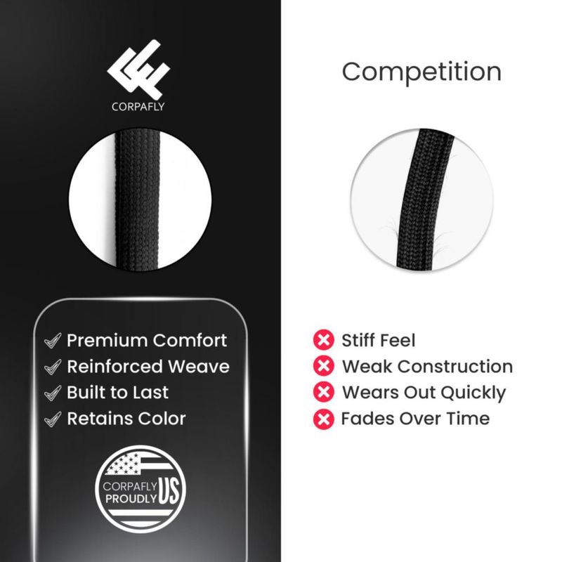 Cordón de seguridad Corpafly 100 unidades negro 45 cm con gancho tipo J