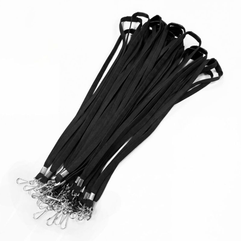 Cordón de seguridad Corpafly 100 unidades negro 45 cm con gancho tipo J
