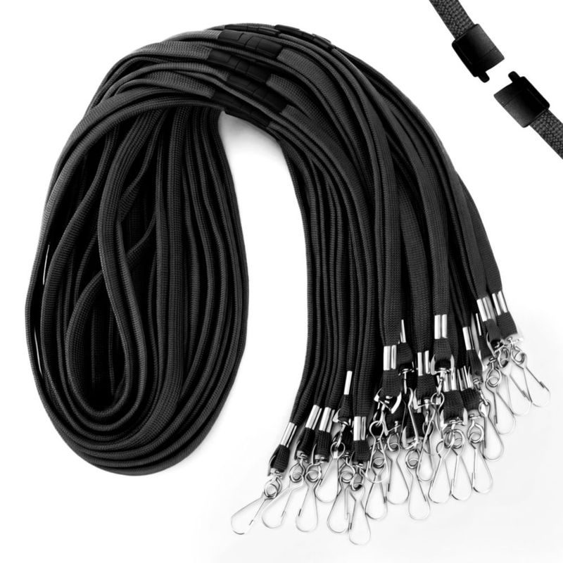 Cordón de seguridad Corpafly 100 unidades negro 45 cm con gancho tipo J