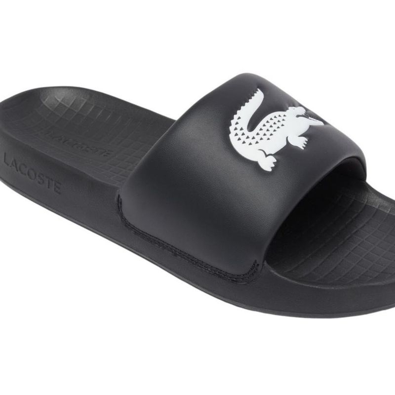 SANDALIA Lacoste Serve Slide 1.0 Azul Marino y Blanco 28 cm