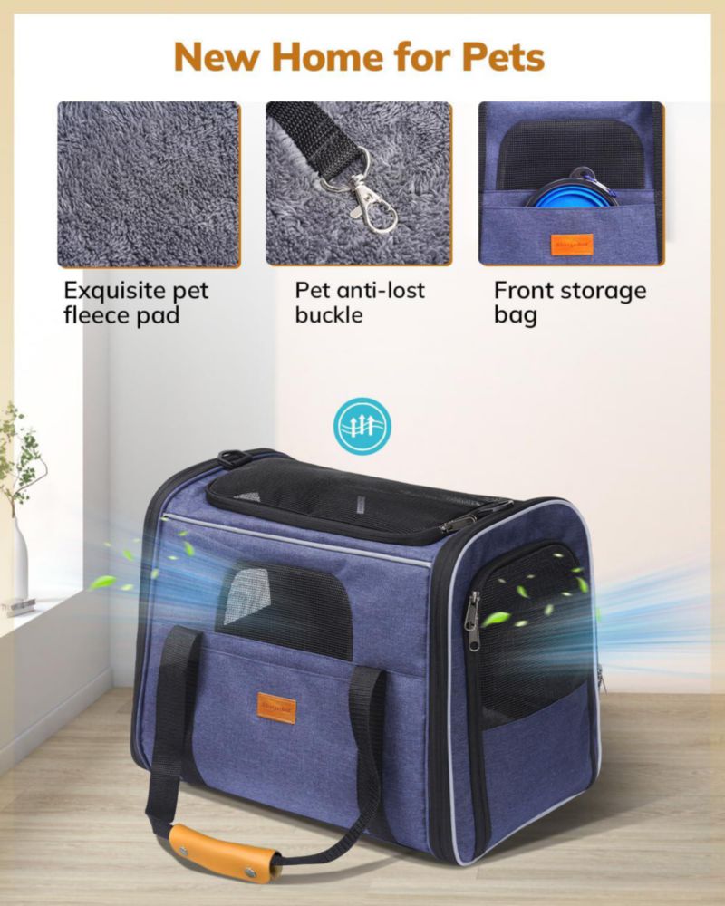 Transportadora para gatos Morpilot 46x32x36 cm hasta 9 kg plegable