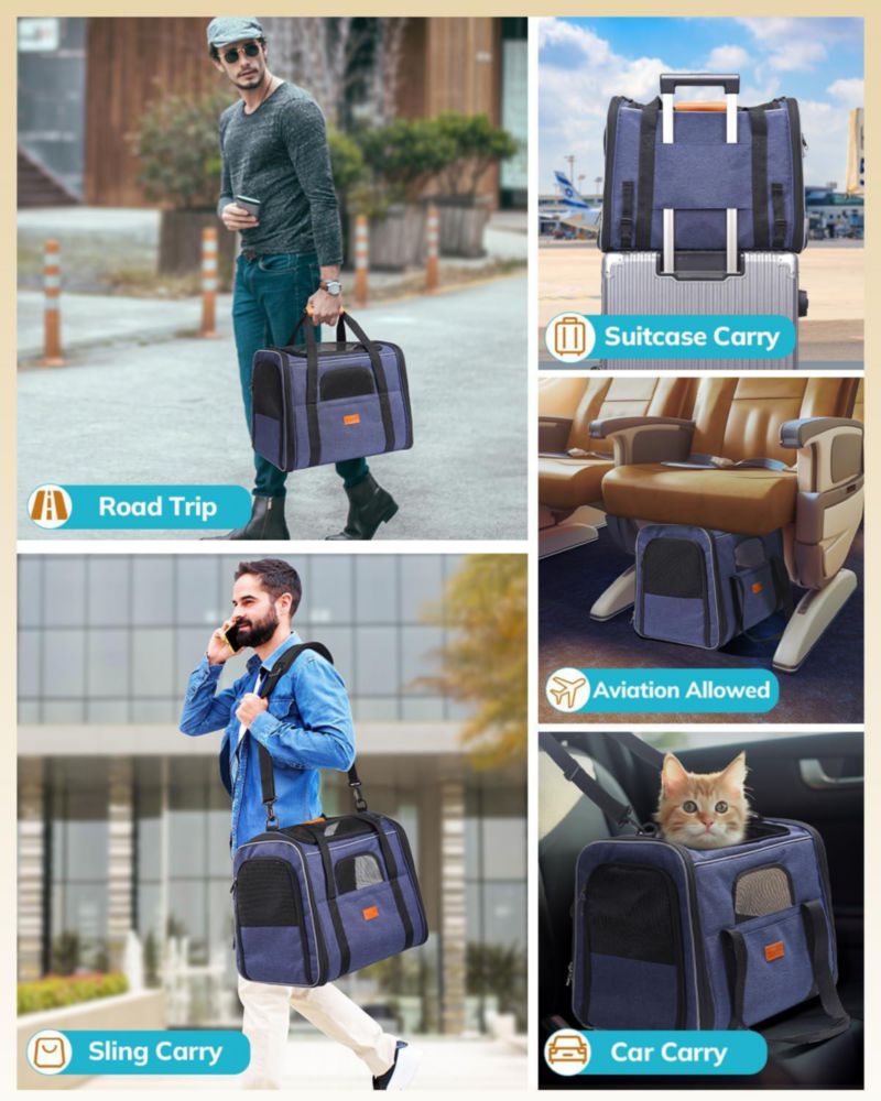 Transportadora para gatos Morpilot 46x32x36 cm hasta 9 kg plegable