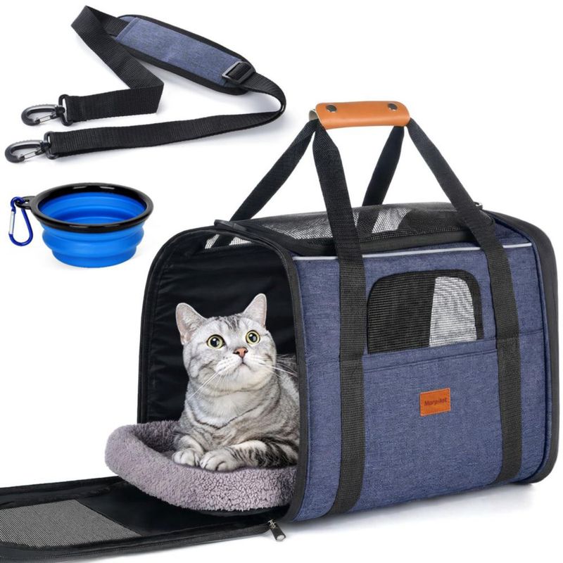 Transportadora para gatos Morpilot 46x32x36 cm hasta 9 kg plegable
