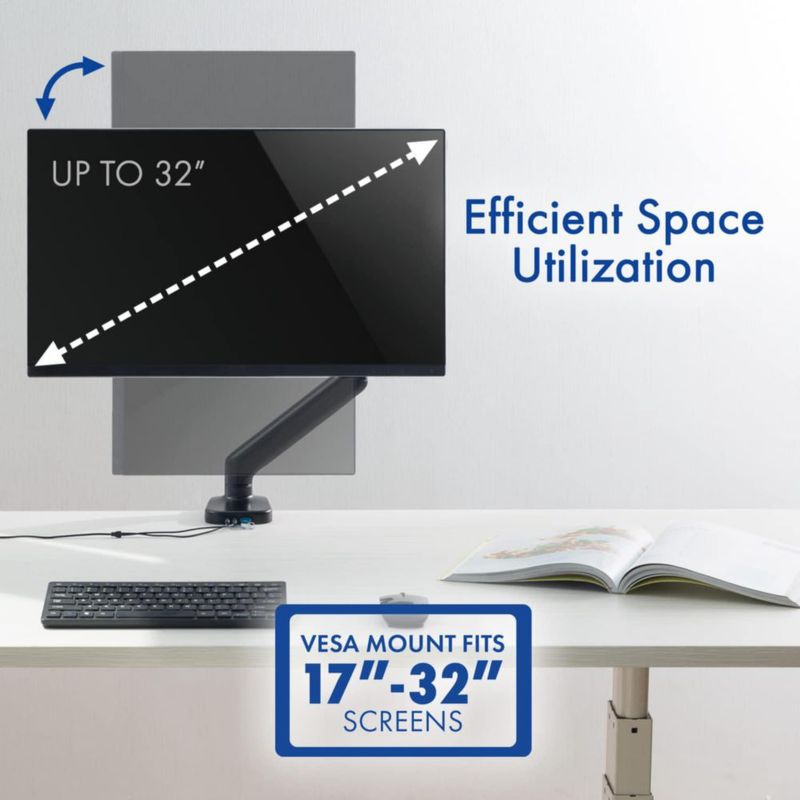 Brazo para Monitor Stellar Mounts 17-32" USB Multimedia Negro Mate
