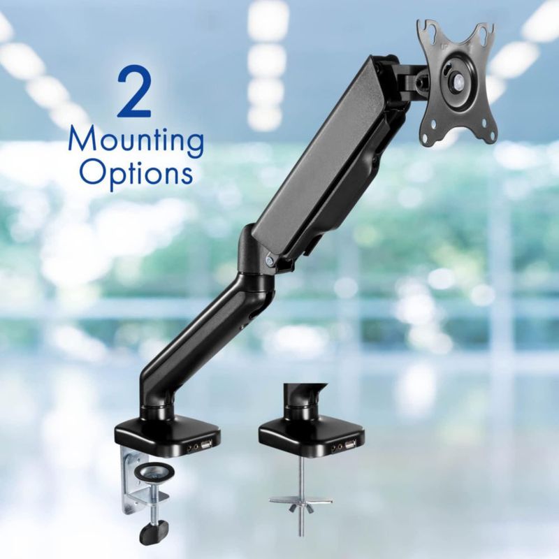 Brazo para Monitor Stellar Mounts 17-32" USB Multimedia Negro Mate
