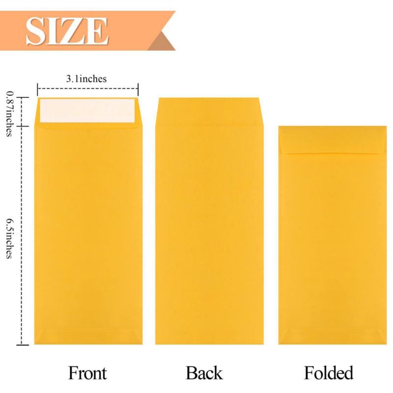Sobres de efectivo Joyberg 8 × 17 cm paquete de 120 kraft marrón