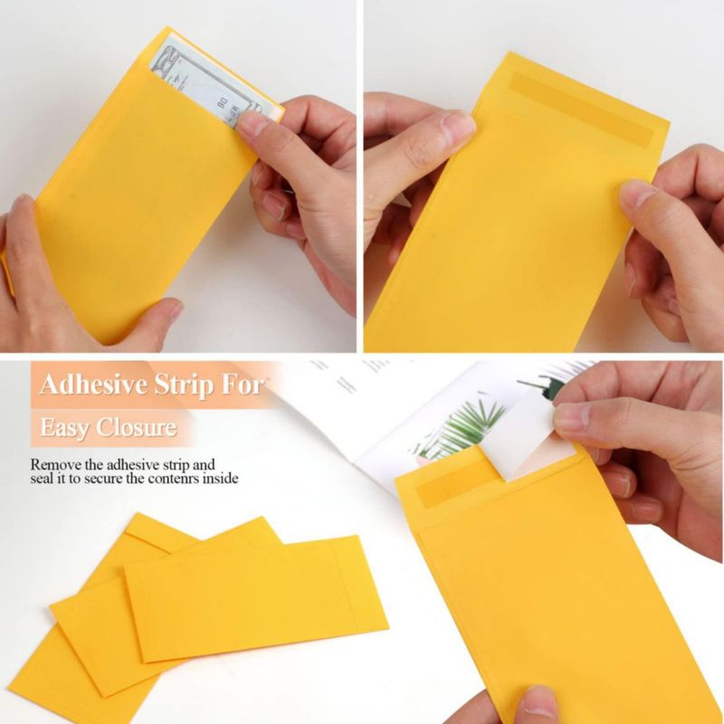 Sobres de efectivo Joyberg 8 × 17 cm paquete de 120 kraft marrón