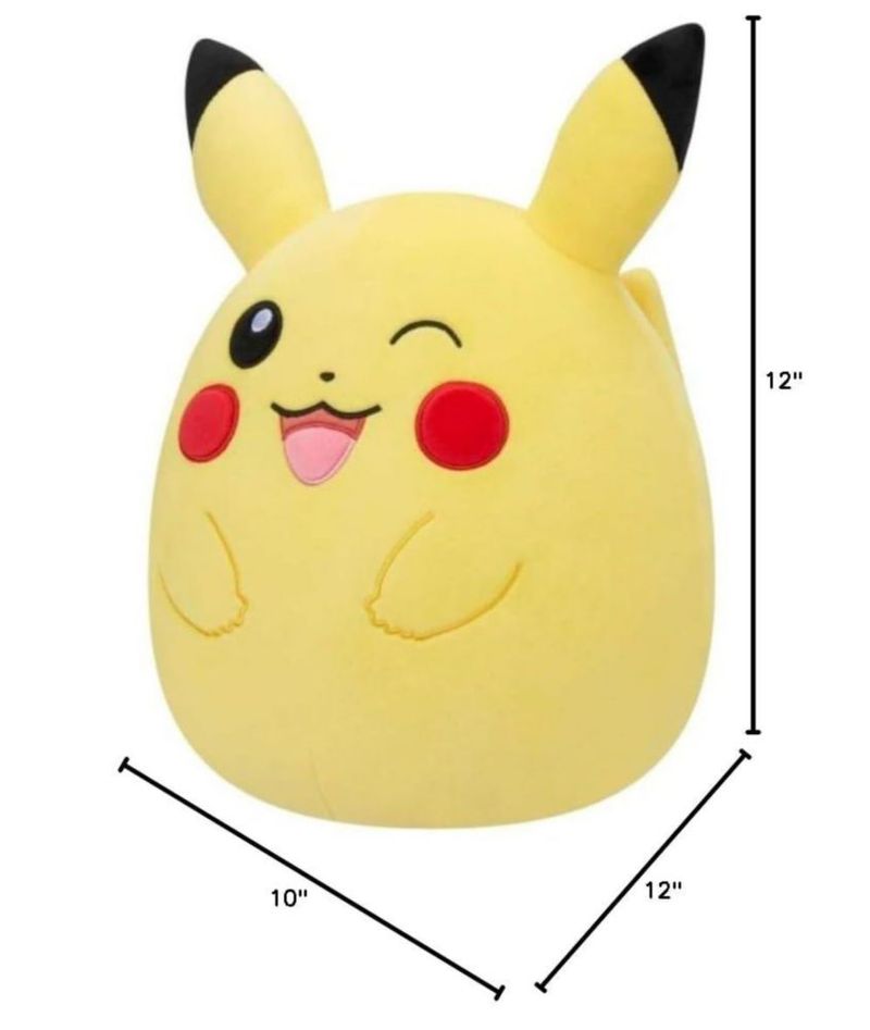 Peluche Squishmallows Pikachu Guiñando el Ojo 30 cm