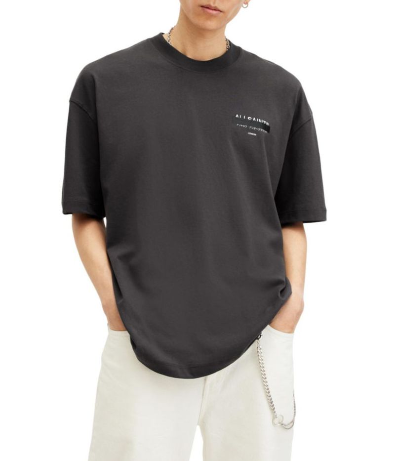 Camiseta para hombre AllSaints Redact Negro Lavado M